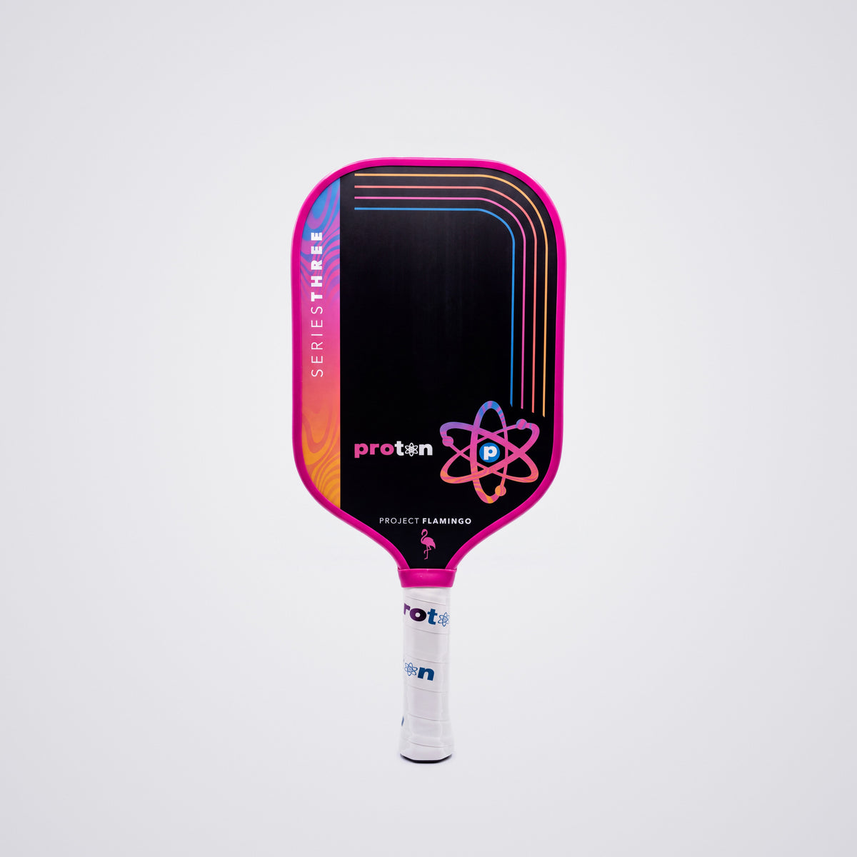 Project Flamingo Elongated 13MM pickleball paddle, front face