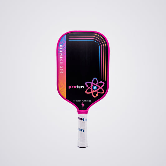 Project Flamingo Elongated 13MM pickleball paddle, front face