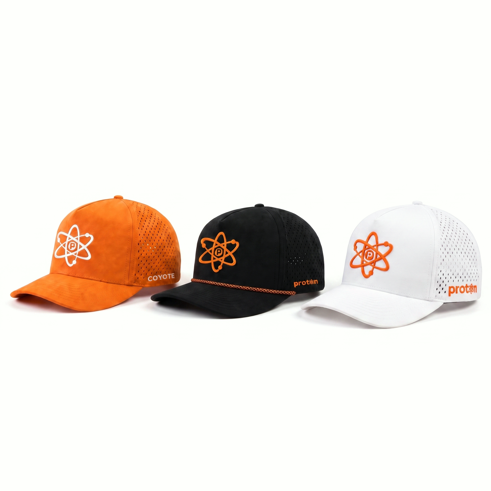 Project Coyote Hat — Safety Orange, Black and White colorways