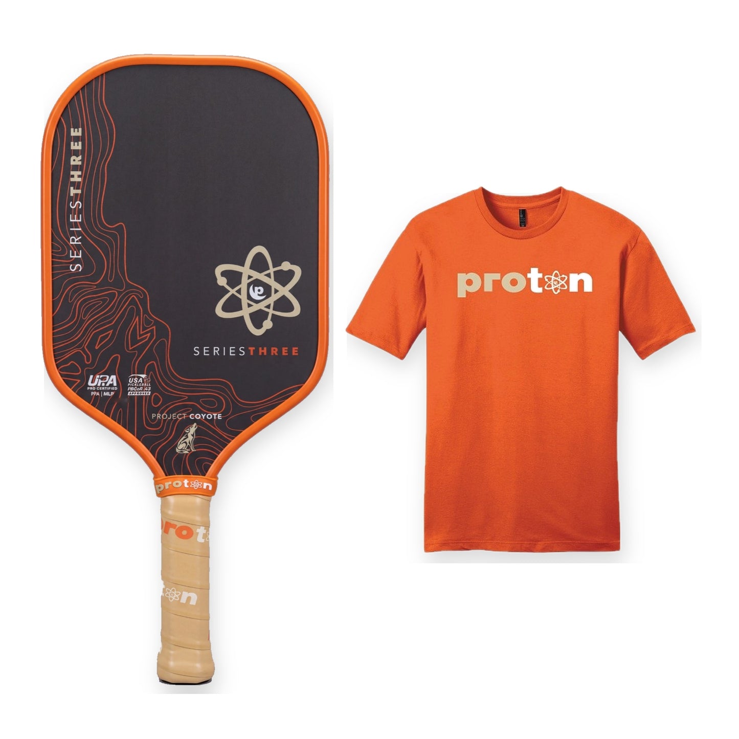Project Coyote bundle — the Elongated 15mm paddle beside the Project Coyote tee
