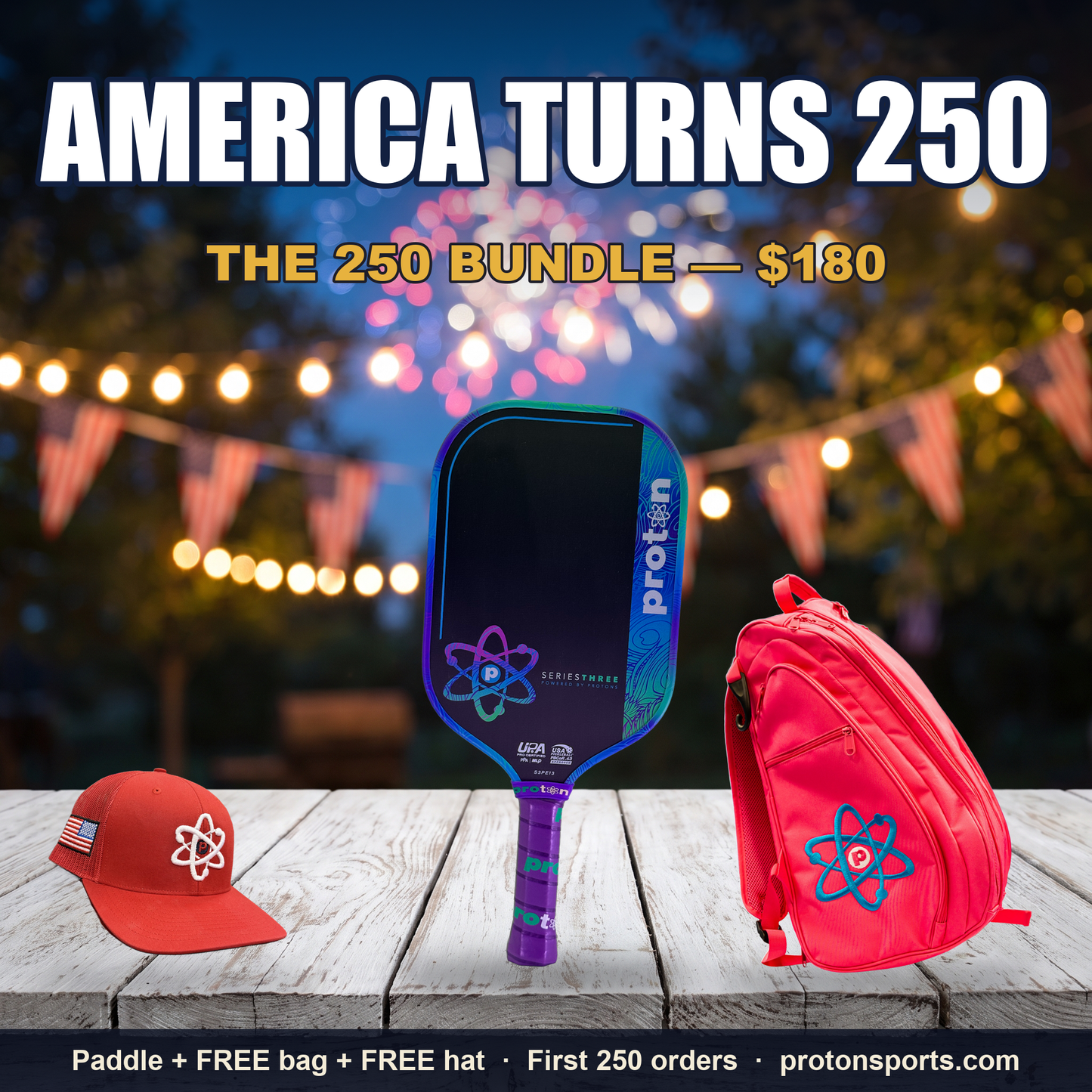 America 250 Bundle - Peacock paddle, free pink bag, free America hat - $180