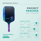 PROTON_STATCARD — Project Peacock Elongated 13MM: power 9, control 8, spin 9 out of 10. 30-day guarantee, USA Pickleball and UPA-A approved.