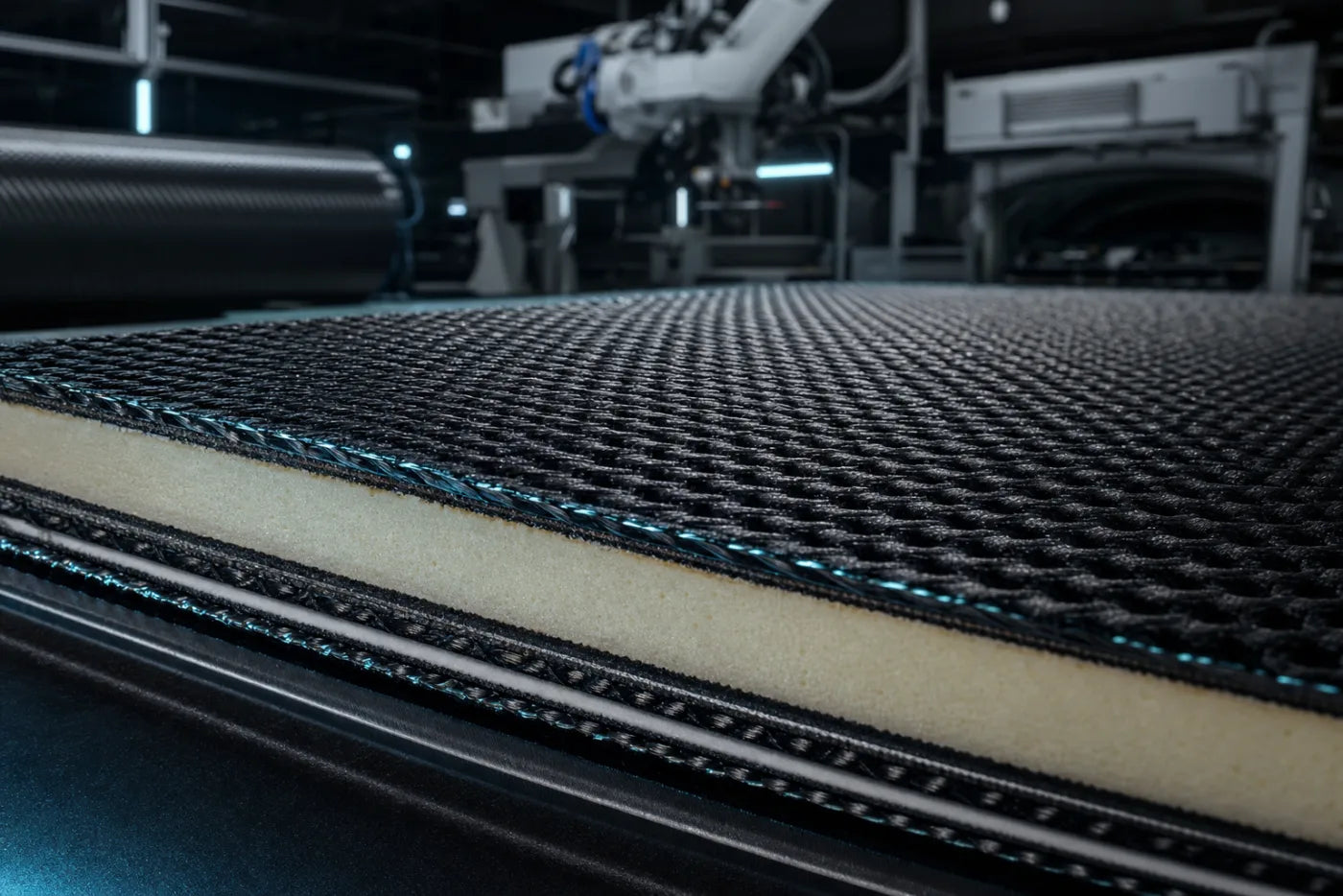 Carbon fiber and hybrid core construction layers